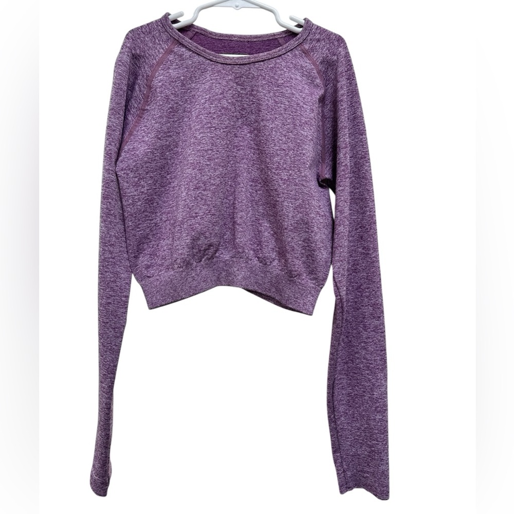 Seamless Purple Long Sleeve Workout Top